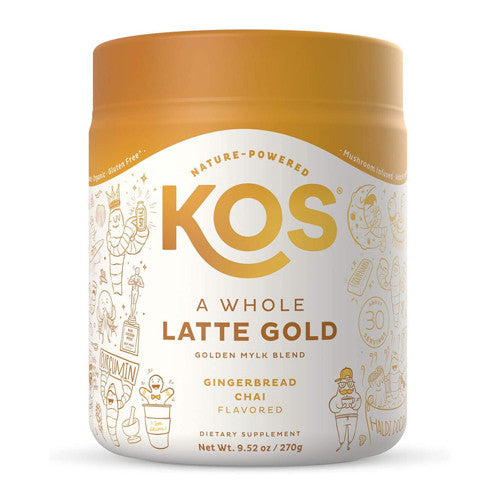 KOS Nature Powered A Whole Latte Gold, Gingerbread Chai Flavored, 9.52 Oz